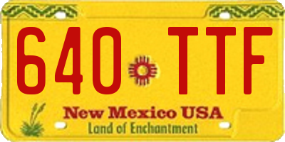 NM license plate 640TTF