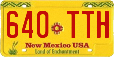 NM license plate 640TTH