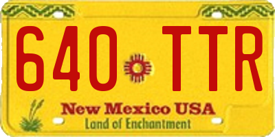 NM license plate 640TTR