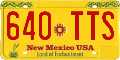 NM license plate 640TTS