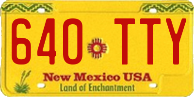 NM license plate 640TTY
