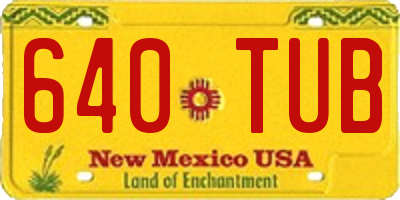 NM license plate 640TUB