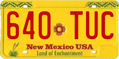 NM license plate 640TUC