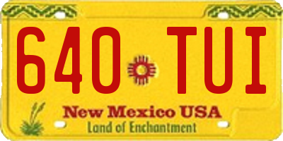 NM license plate 640TUI