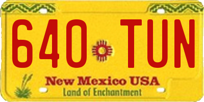 NM license plate 640TUN