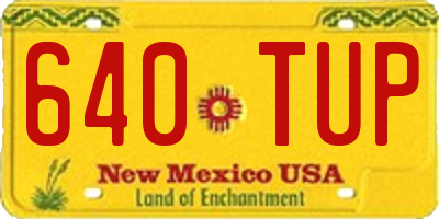 NM license plate 640TUP
