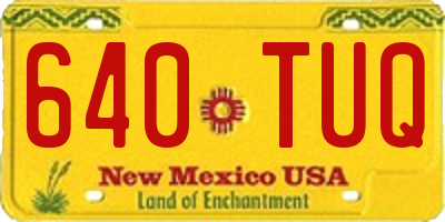 NM license plate 640TUQ