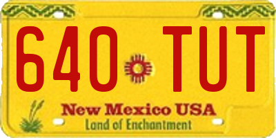 NM license plate 640TUT