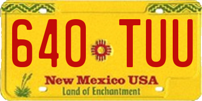 NM license plate 640TUU