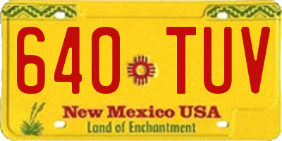 NM license plate 640TUV
