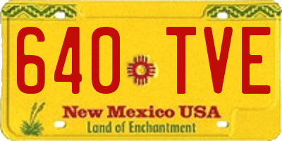 NM license plate 640TVE