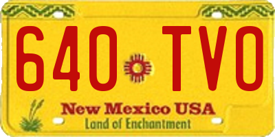 NM license plate 640TVO
