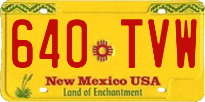 NM license plate 640TVW