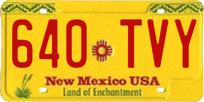 NM license plate 640TVY