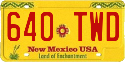 NM license plate 640TWD