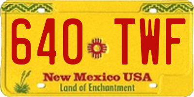NM license plate 640TWF
