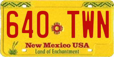 NM license plate 640TWN