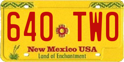 NM license plate 640TWO