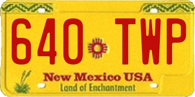 NM license plate 640TWP