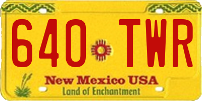 NM license plate 640TWR