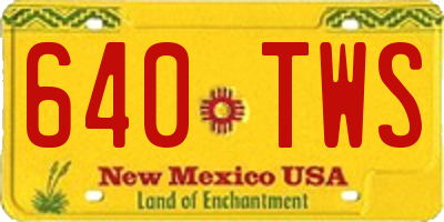 NM license plate 640TWS