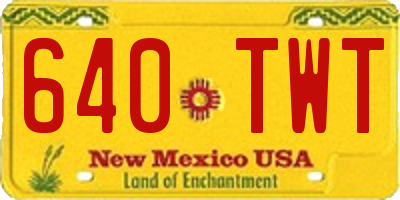 NM license plate 640TWT