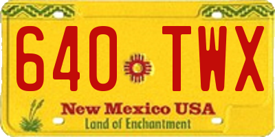 NM license plate 640TWX