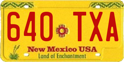 NM license plate 640TXA