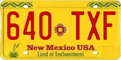 NM license plate 640TXF