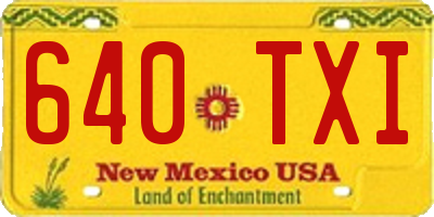 NM license plate 640TXI