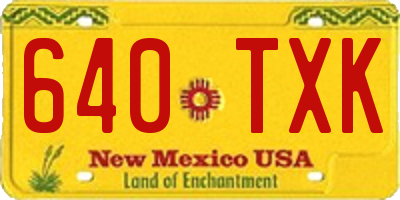 NM license plate 640TXK