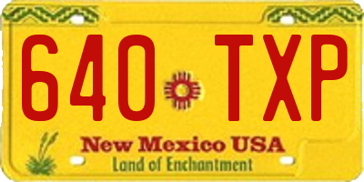NM license plate 640TXP