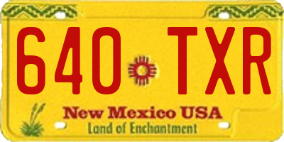 NM license plate 640TXR