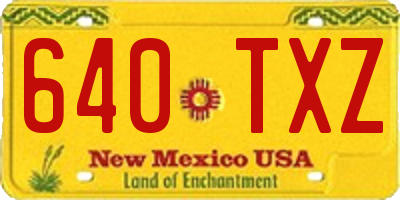 NM license plate 640TXZ