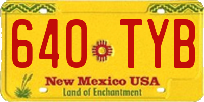 NM license plate 640TYB