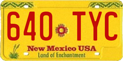 NM license plate 640TYC