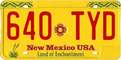 NM license plate 640TYD