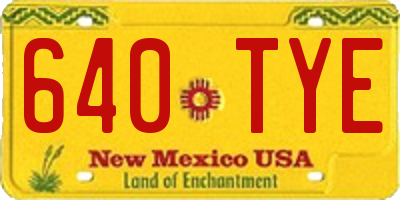 NM license plate 640TYE