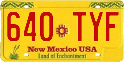 NM license plate 640TYF