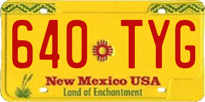 NM license plate 640TYG