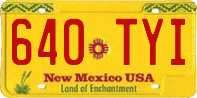 NM license plate 640TYI