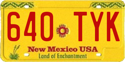 NM license plate 640TYK