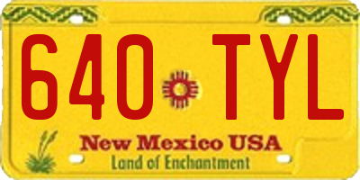 NM license plate 640TYL