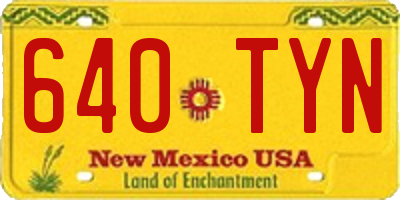 NM license plate 640TYN