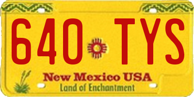 NM license plate 640TYS