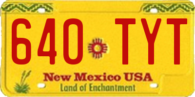 NM license plate 640TYT