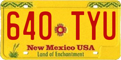 NM license plate 640TYU