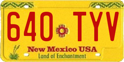 NM license plate 640TYV