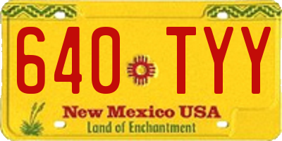 NM license plate 640TYY