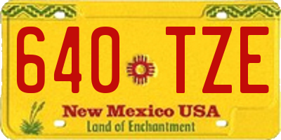NM license plate 640TZE